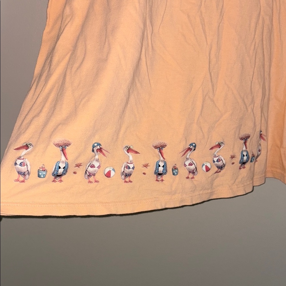 Peach Graphic T-Shirt with Sea Gulls - Picture 10 of 12